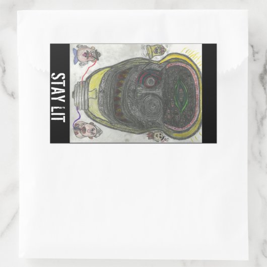 LIT-Aufkleber bleibe Rechteckiger Aufkleber (Tasche)