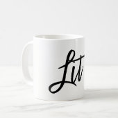 Lit Black Modern Script Trend Custom Kaffeetasse (Vorderseite Links)