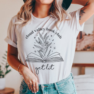 Lit Blooming Floral Book Personalisiert T-Shirt