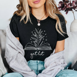 Lit Blooming Floral Book T-Shirt