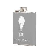 {LIT} Brautparty Lit Lightbulb Flask (grau) Flachmann (Links)