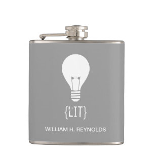 {LIT} Brautparty Lit Lightbulb Flask (grau) Flachmann