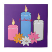 Lit Candle Blume Thunder_Cove Fliese (Vorderseite)
