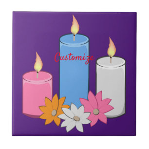Lit Candle Blume Thunder_Cove Fliese