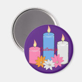 Lit Candle Blume Thunder_Cove Magnet (Vorderseite/Rückseite)