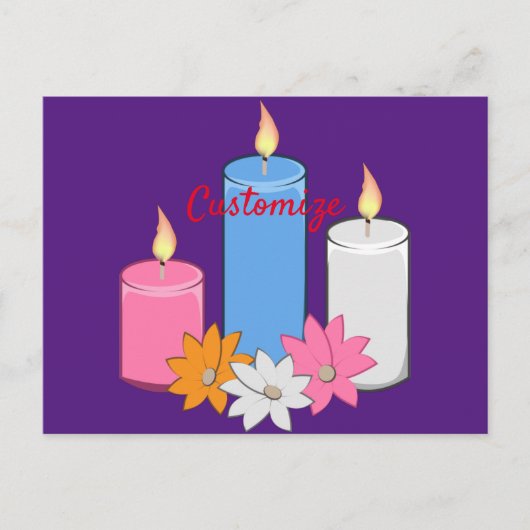 Lit Candle Blume Thunder_Cove Postkarte (Vorderseite)