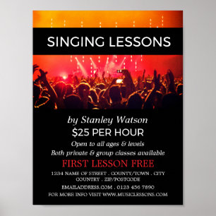 Lit Concert Crowd, Vocalist Lessings Werbung Poster