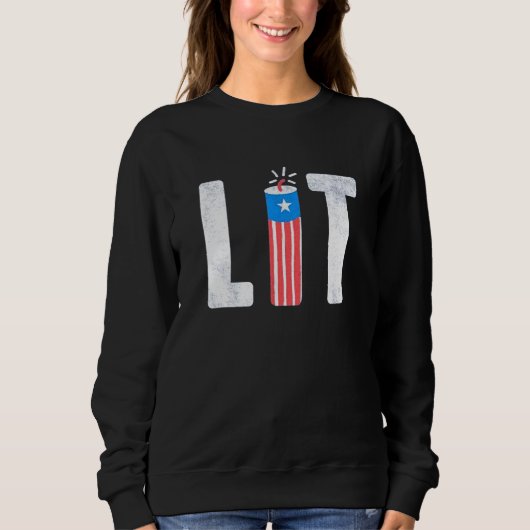 Lit Firework 4. Juli Sweatshirt (Vorderseite)
