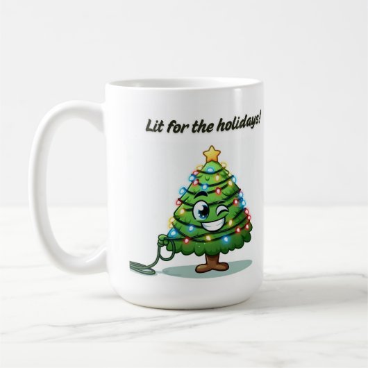 "Lit for Holidays" Tasse - Weihnachts-Pun-Geschenk (Links)