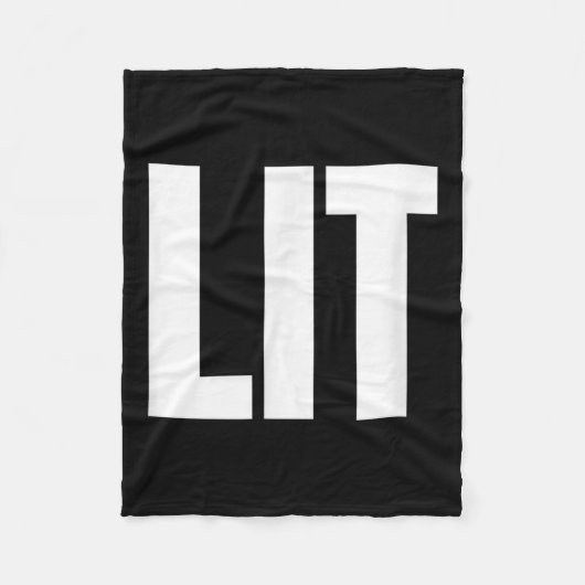 Lit Funny Bold Text Word Spaß Sprichwort Fleecedecke (Vorderseite)