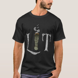 Lit Funny Burning Sage Smudge Stick Hexe T-Shirt