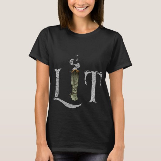 Lit Funny Halloween Hexenpagan-Brennwein T-Shirt (Vorderseite)