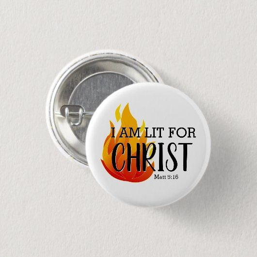 LIT FÜR CHRIST CHRISTLICH BUTTON (Vorne & Hinten)