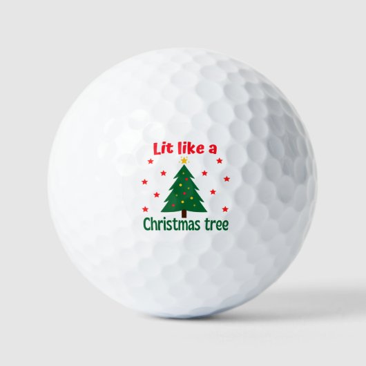 Lit like a Christmas Tree Christmas Golfball (Vorderseite)