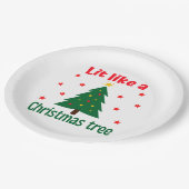 Lit like a Christmas Tree Christmas Pappteller (Schrägansicht)