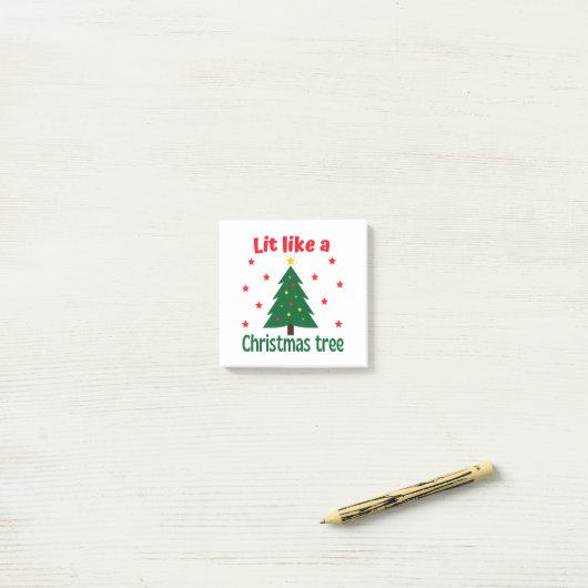 Lit like a Christmas Tree Christmas Post-it Klebezettel (Auf Schreibtisch)