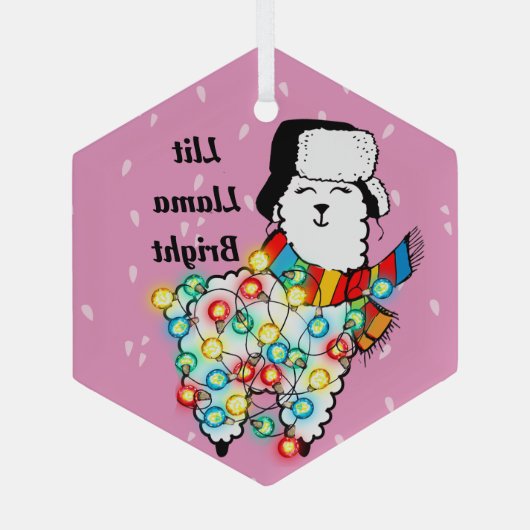 Lit Llama Ornament - Individueller Urlaubsspass (Rückseite)