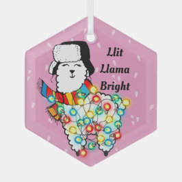 Lit Llama Ornament - Individueller Urlaubsspass Aus Glas