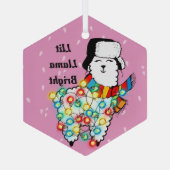 Lit Llama Ornament - Individueller Urlaubsspass Aus Glas (Rückseite)