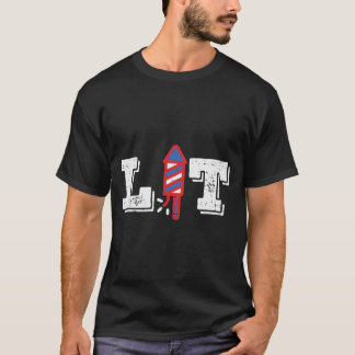 Lit Lustige Feuerwerke 4. Juli Party Amerikanisch T-Shirt