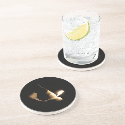 Lit Match Getränkeuntersetzer (Seite)