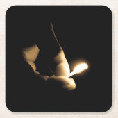 Lit Match Rechteckiger Pappuntersetzer (Vorderseite)