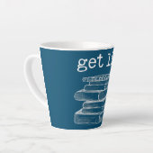 Lit mit Books Funny Meme Book Lover Reading Milchtasse (Linke Ecke)