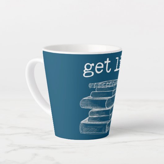 Lit mit Books Funny Meme Book Lover Reading Milchtasse (Linke Ecke)