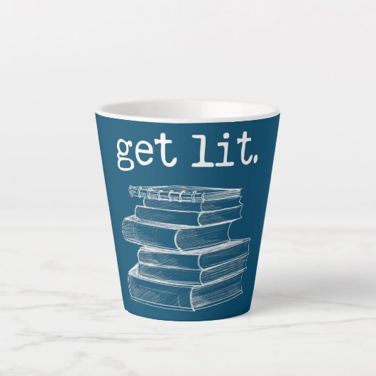 Lit mit Books Funny Meme Book Lover Reading Milchtasse (Vorderseite)