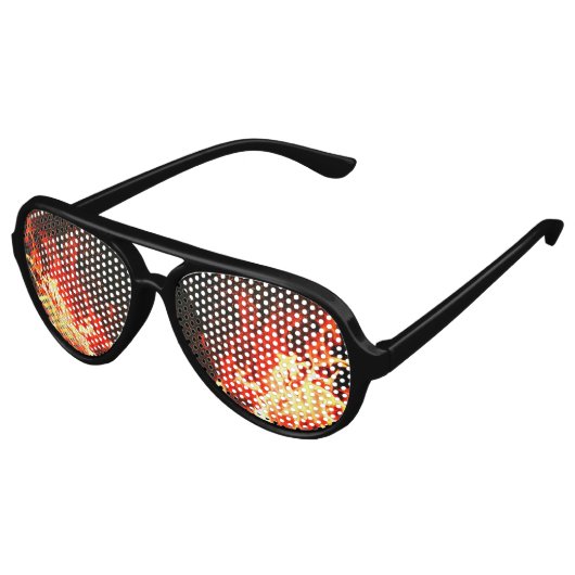 Lit mit Feuer-Party-Sonnenbrille Partybrille (Schrägansicht)