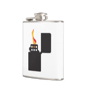 Lit Open Cigarette Lighter Flachmann (Links)
