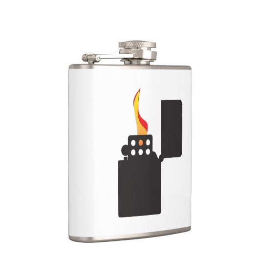 Lit Open Cigarette Lighter Flachmann (Rechts)