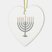 Lit silbernes Chanukka Menorah mit Davidsstern Keramik Ornament (Links)