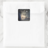 Lit up Lanterns Tree by Full Moon Wedding Quadratischer Aufkleber (Tasche)