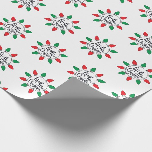 Lit Up like Christmas Art Weihnachtszitate Graphic Geschenkpapier (Ecke)