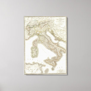 L'Italie - Italien-Karte Leinwanddruck