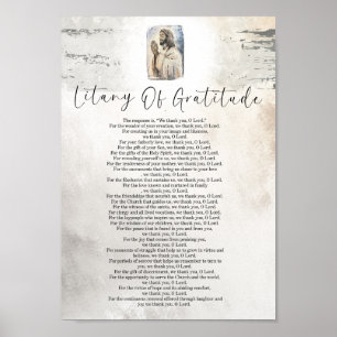 Litanei der Dankbarkeit Gebet Wandkunst Druck  Poster
