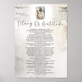 Litanei der Dankbarkeit Gebet Wandkunst Druck Poster