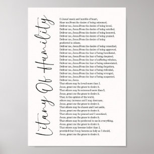 Litanei der Demut Gebet Wandkunst Druck Poster