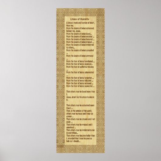 Litanei der Demut Poster (Vorne)
