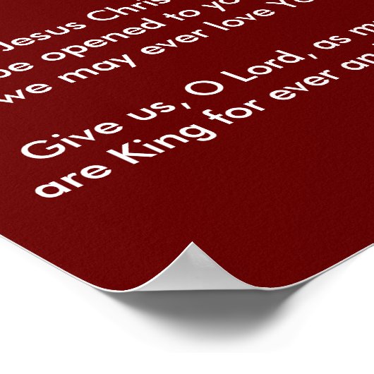 Litanei des heiligen Namens des Jesus Poster (Ecke)