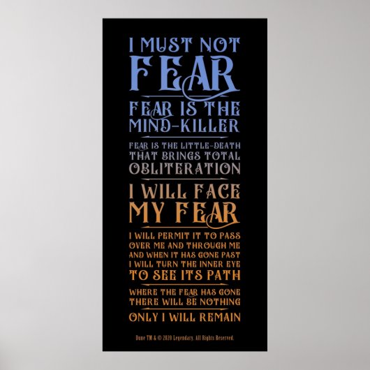 Litany Against Fear Dune 2021 Poster (Vorne)