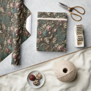 Litany von Aristokraten - Gotisches Blumendesign Geschenkpapier