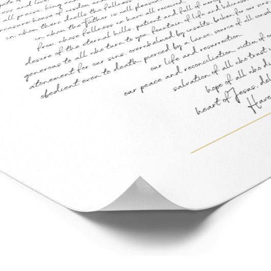 Litas des Heiligen Herzens Poster (Ecke)