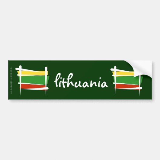 Litauen-Bürsten-Flagge Autoaufkleber (Vorne)