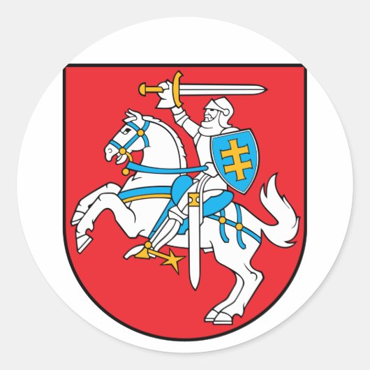 Litauen-Emblem Runder Aufkleber (Vorderseite)
