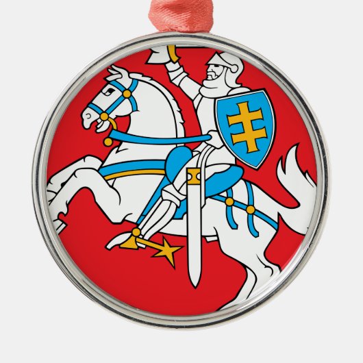 Litauen-Emblem - Wappen - Lietuvos Herbas Ornament Aus Metall (Vorne)