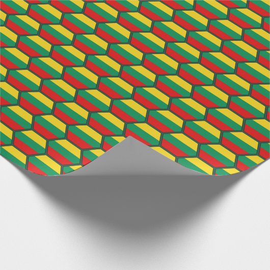 Litauen Flag Honeycomb Wrapping Paper Geschenkpapier (Ecke)