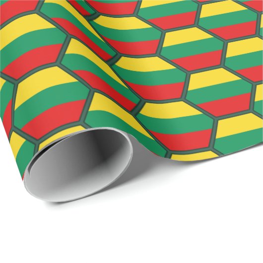 Litauen Flag Honeycomb Wrapping Paper Geschenkpapier (Rolleneckpunkt)