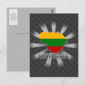 Litauen Flag Map 2.0 Postkarte (Vorne/Hinten)